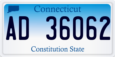 CT license plate AD36062