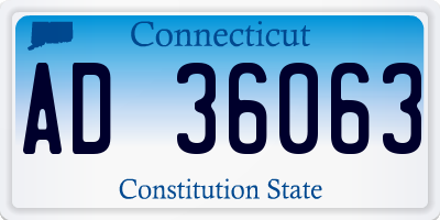 CT license plate AD36063