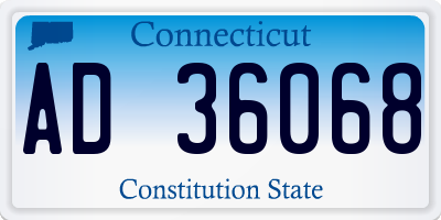 CT license plate AD36068