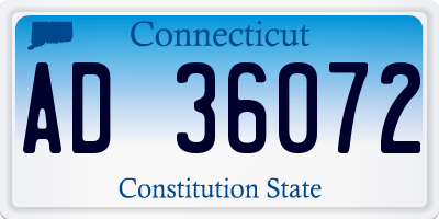 CT license plate AD36072