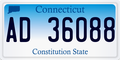 CT license plate AD36088
