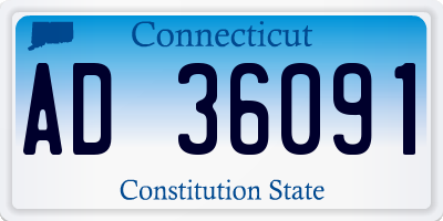 CT license plate AD36091