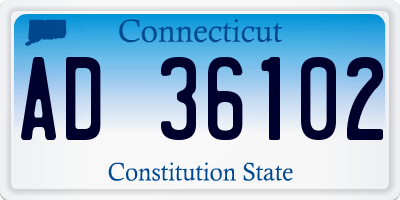 CT license plate AD36102