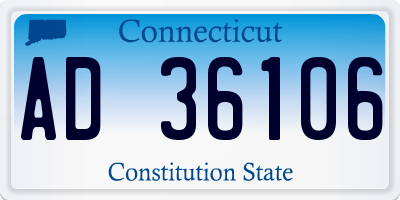 CT license plate AD36106