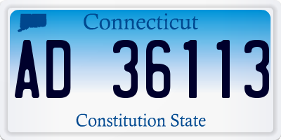 CT license plate AD36113