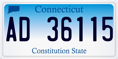 CT license plate AD36115