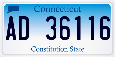 CT license plate AD36116