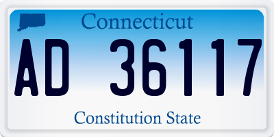 CT license plate AD36117
