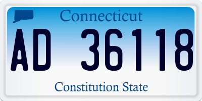 CT license plate AD36118