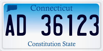 CT license plate AD36123