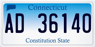 CT license plate AD36140