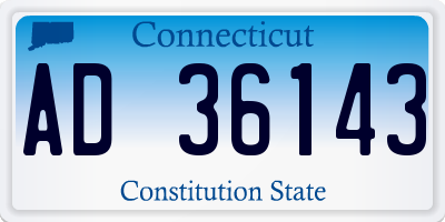 CT license plate AD36143