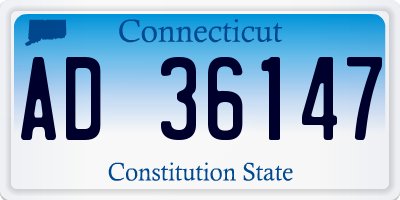 CT license plate AD36147