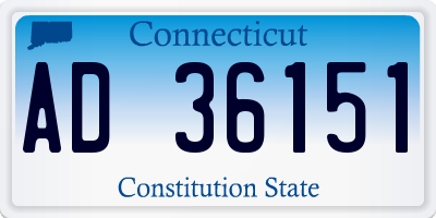 CT license plate AD36151
