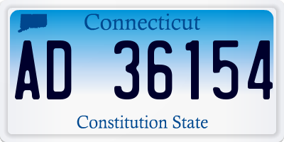 CT license plate AD36154