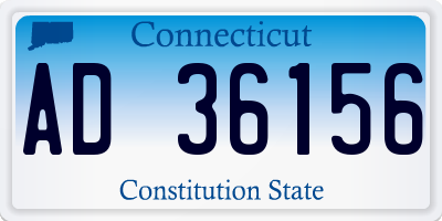 CT license plate AD36156
