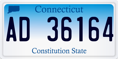 CT license plate AD36164