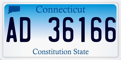 CT license plate AD36166