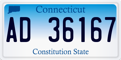 CT license plate AD36167