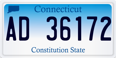CT license plate AD36172