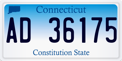 CT license plate AD36175