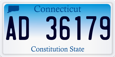 CT license plate AD36179