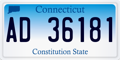 CT license plate AD36181