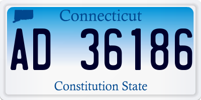 CT license plate AD36186