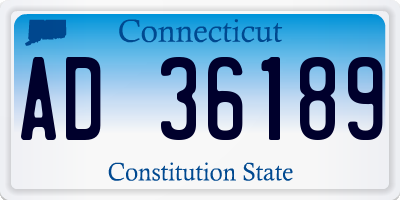 CT license plate AD36189