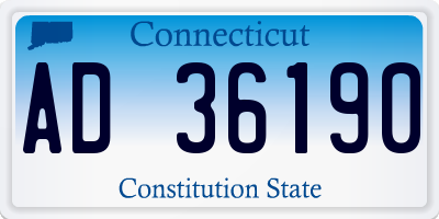 CT license plate AD36190