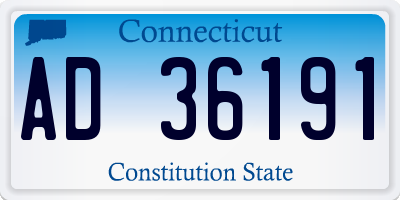 CT license plate AD36191