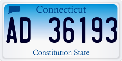 CT license plate AD36193