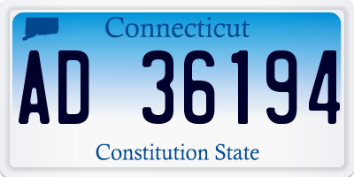 CT license plate AD36194