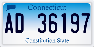 CT license plate AD36197