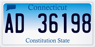 CT license plate AD36198