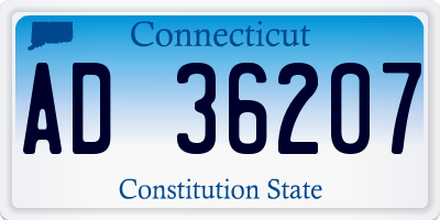 CT license plate AD36207