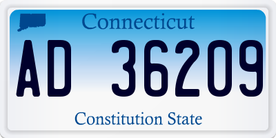 CT license plate AD36209