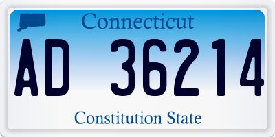 CT license plate AD36214