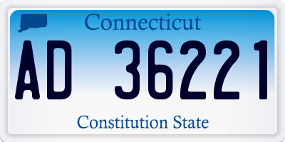 CT license plate AD36221