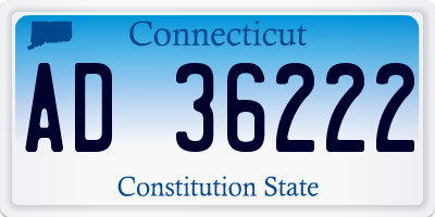 CT license plate AD36222