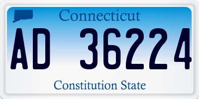 CT license plate AD36224