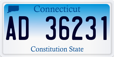 CT license plate AD36231