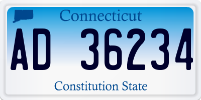 CT license plate AD36234