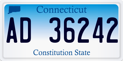 CT license plate AD36242