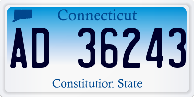 CT license plate AD36243