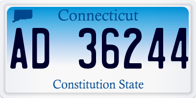 CT license plate AD36244