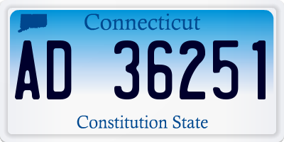 CT license plate AD36251