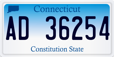 CT license plate AD36254