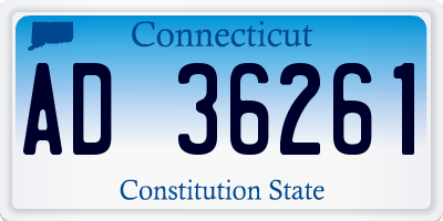 CT license plate AD36261