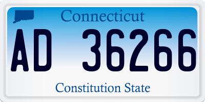 CT license plate AD36266